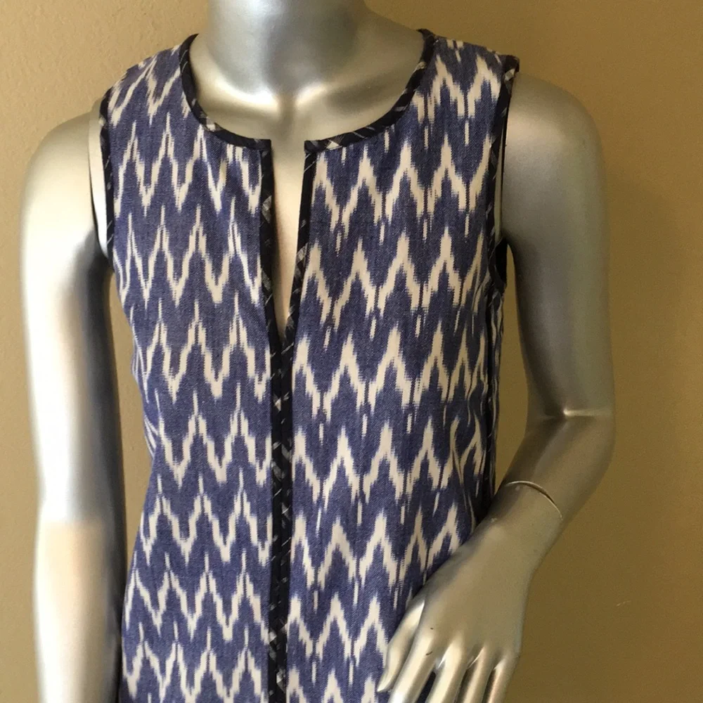 J. Crew sleeveless cotton Ikat shift dress